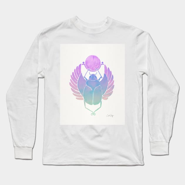 purple scarab Long Sleeve T-Shirt by CatCoq